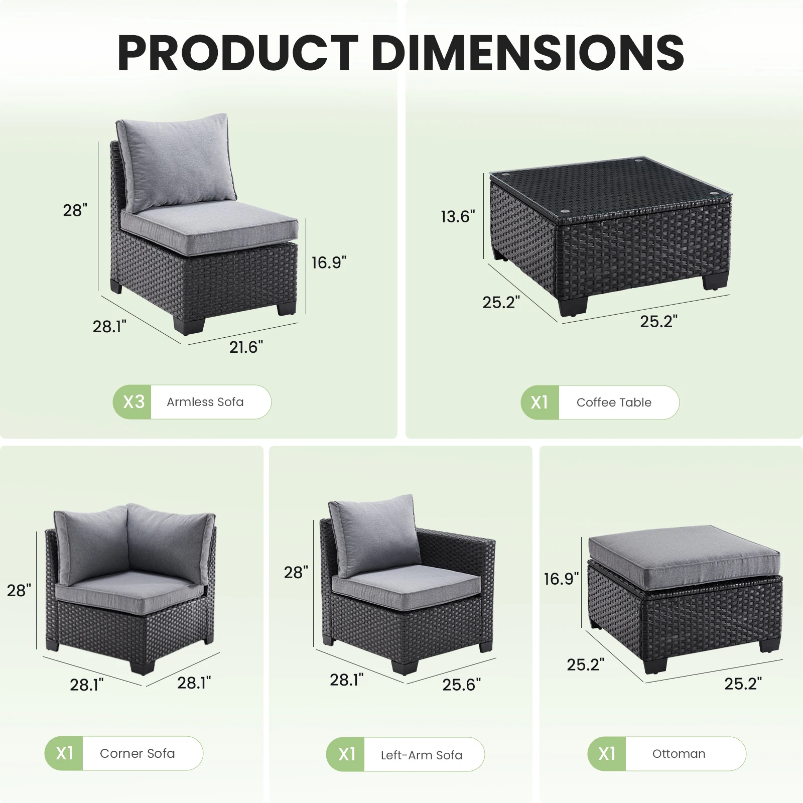 Patio Sectional Sofa Set - Image 2