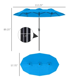 9.5' Double-Sided Patio Umbrella - Thumbnail Image 2