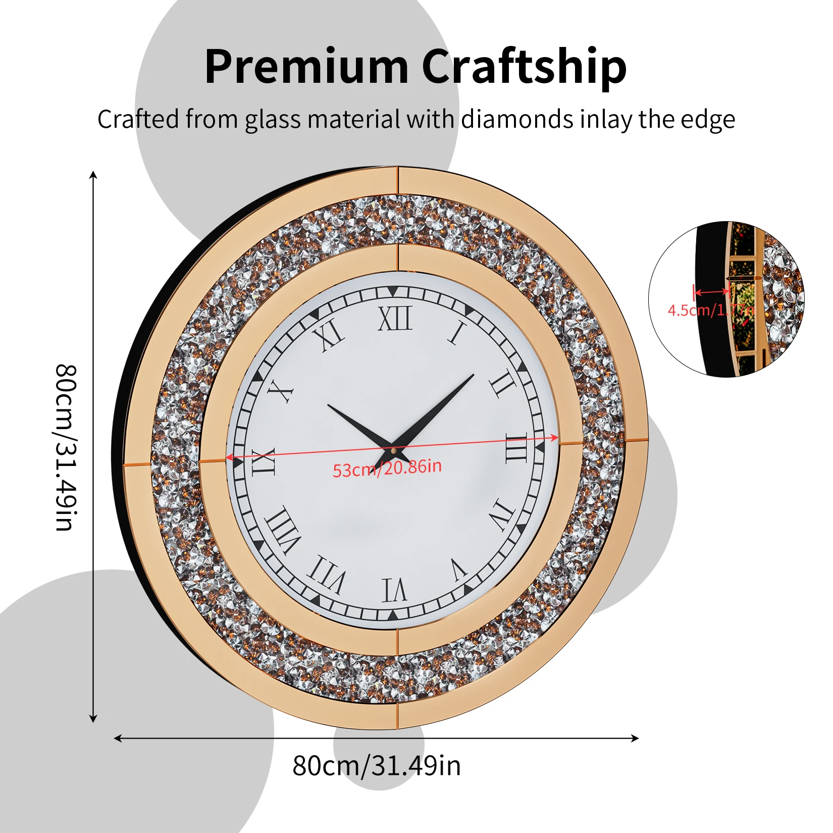 Round Mirror Clock Crystal - Image 2