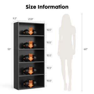 6 Tier Wooden Shelf Bookcase - Thumbnail Image 3