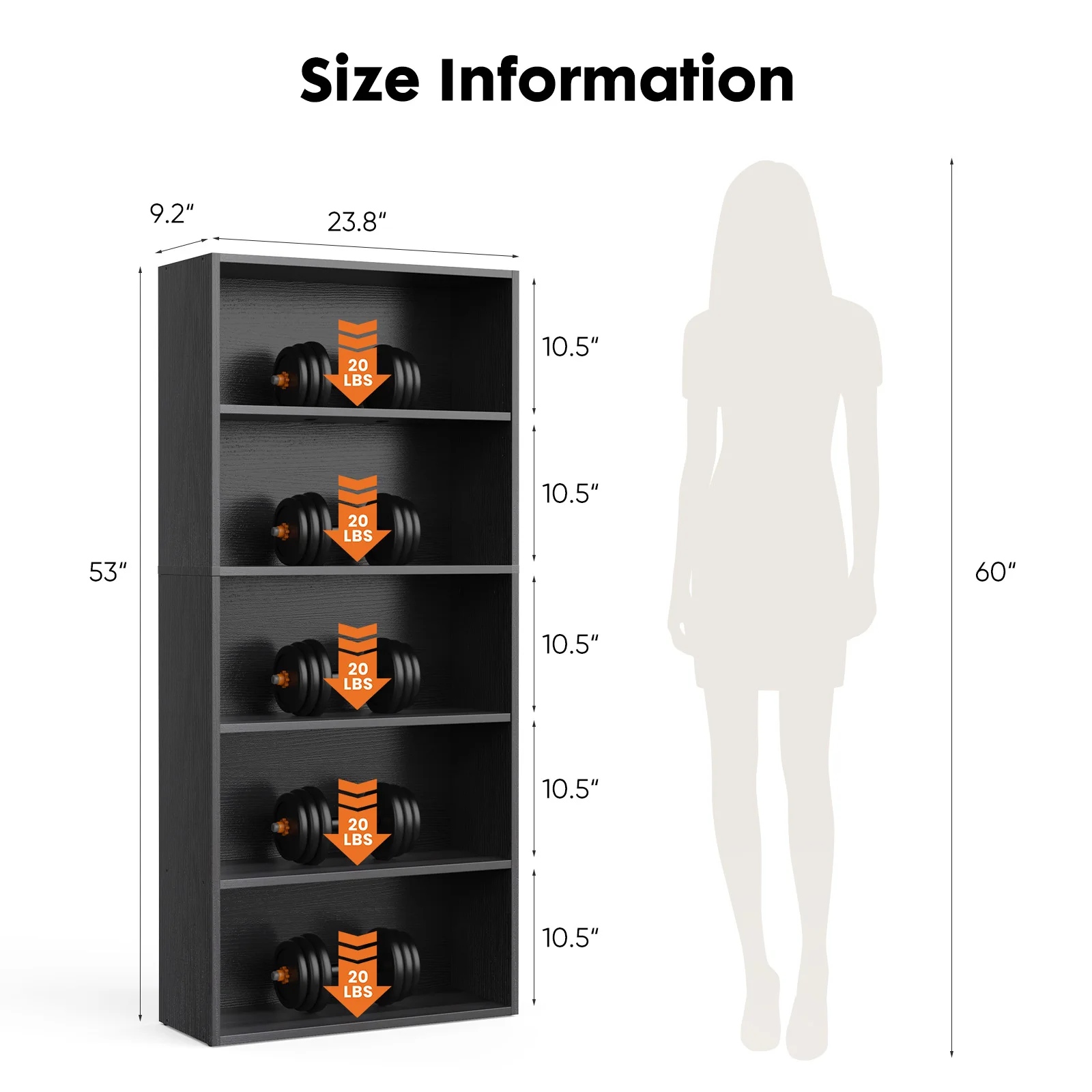 6 Tier Wooden Shelf Bookcase - Image 3