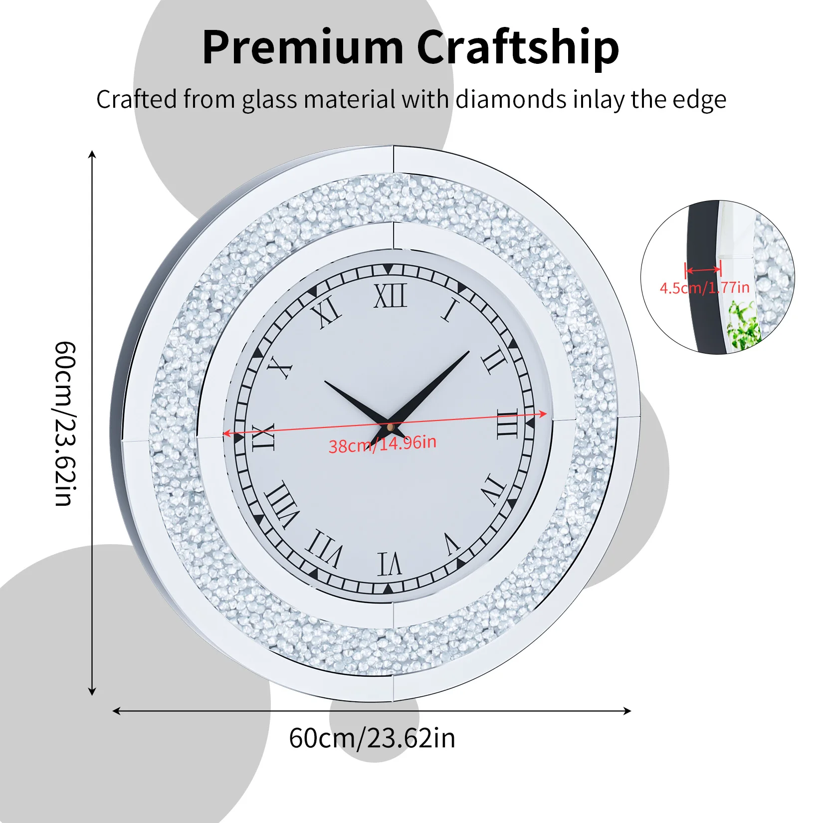 Round Mirror Clock Crystal - Image 3