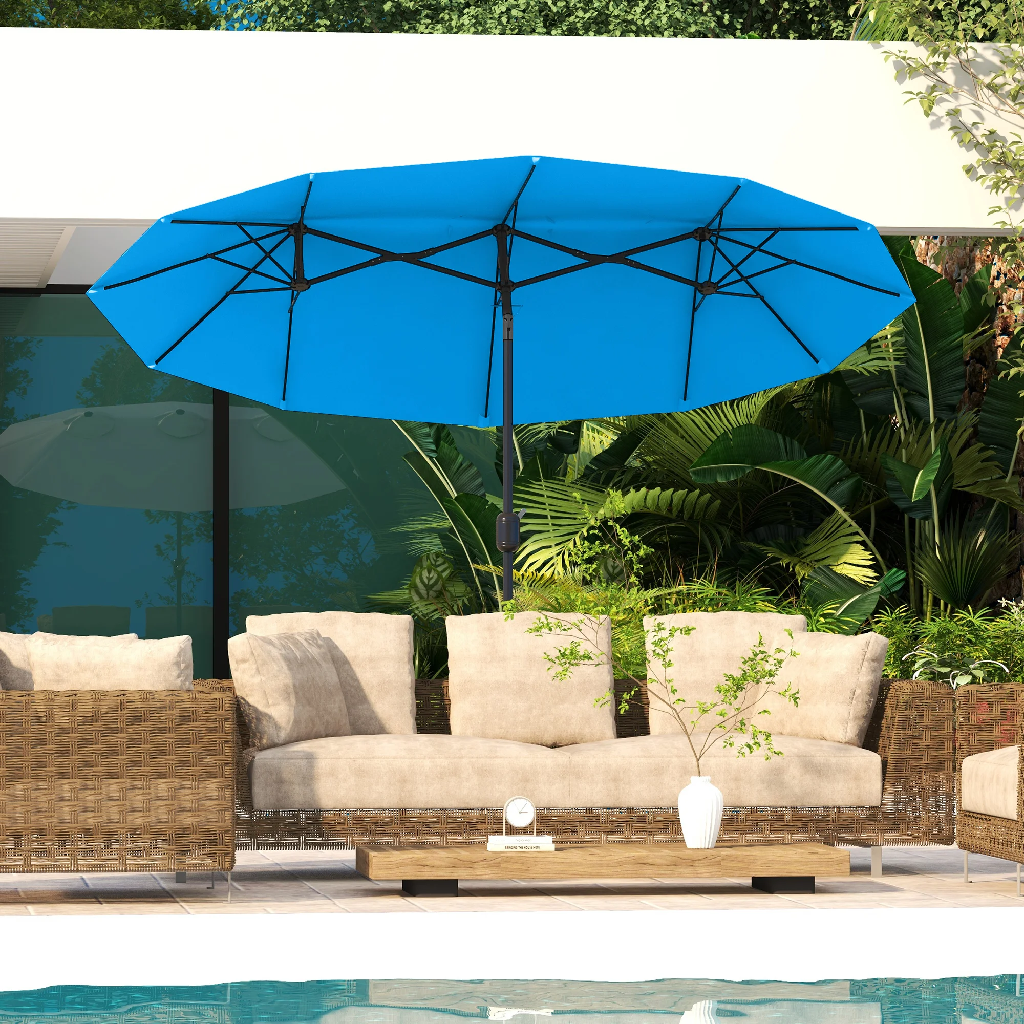 9.5' Double-Sided Patio Umbrella - Image 1