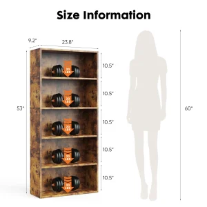 6 Tier Wooden Shelf Bookcase - Thumbnail Image 4